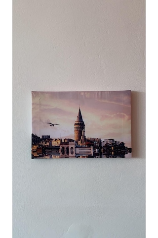 Galata Kulesi Manzaralı Natürel Tasarım Ahşap Çerçeve Ev İşyeri O