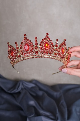 FdayAksesuar En Güzel Gelinlere Özel Ahu Damla Kristal Taşlı Gelin Kına Tacı FRDY31627