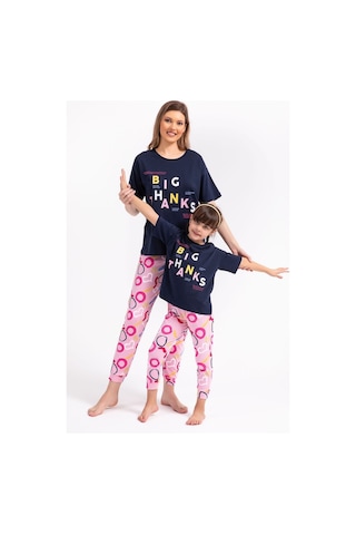 Rolypoly Big Thanks Lacivert Kadın Pijama Takımı 5274-29094 Lacivert