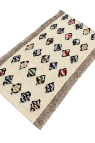 El Dokuma %100 Yün Küçük Kilim 67x108 Karışık Renkli Yün Kilim