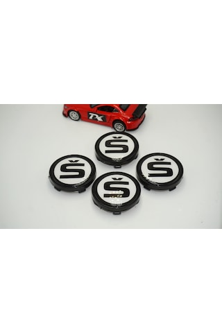 Skoda S logo Jant Göbeği Kapak Seti  60mm
