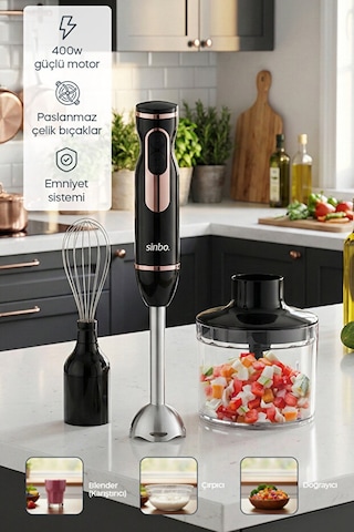 Sinbo SHB-7529 Çok Fonksiyonlu El Blender Seti