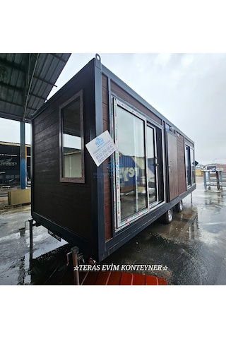 Tiny House Plakalı Ruhsatlı O2 Belgeli Ahşap Desen Fugalı Betopan Kaplama 18m2 Fabrikadan