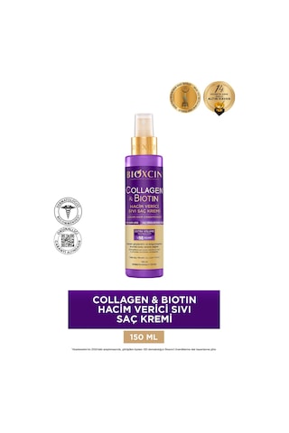 Bioxcin Collagen & Biotin Ekstra Hacim Sıvı Saç Kremi 150 ml - Kolajen Biotin İnce ve Seyrek Saçlar
