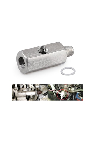Wezone 303 Paslanmaz Çelik 1/8 Bspt Npt Adaptör, Turbo Yağ Besleme Hattı Ve Yağ Basınç Göstergesi İçin T Tipi Bağlantı