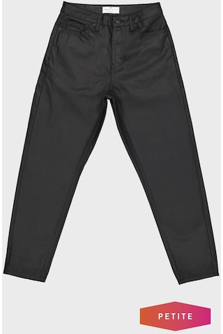 Ariana Petite Siyah Kaplamalı Yüksek Bel Patı Fermuarlı Jean Pantolon C 4525-061 Siyah