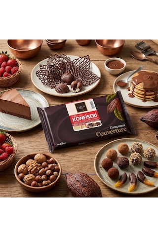 Callei Chocolate Sütlü Konfiseri Kokolin Blok 2,5 Kg Pasta, Tatlı Ve Çikolata Kaplamaları İçin Yoğun Sütlü Kokolin