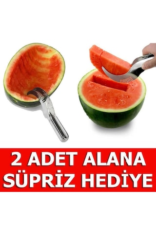Kavun Karpuz Dilimleyici Bıçak Pasta Kek Kesme Meyve Bıçağı Gümüş
