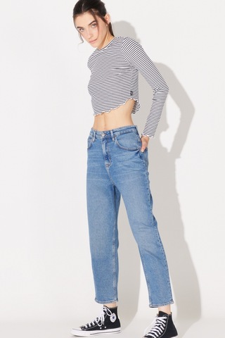 Lee Stella Regular Fit Normal Kesim Yüksek Bel Düz Paça Mavi Kadın Esnek Jean Denim Kot Pantolon L31J012404 Mavi
