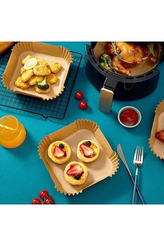 Büyük Boy Fritöz Pişirme Kağıdı 50 Adet Ahşap