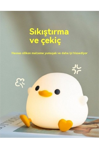 Pazly Gece Lambası Fasulye Ördek Okşama İndüksiyon Lambası Beyaz Beyaz