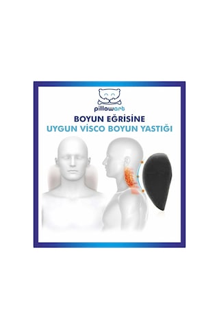 Pi Llowart Ortopedik Araç Boyun Yastığı, Visko Seyahat Yastığı, Oto Boyun Destek Yastıgı