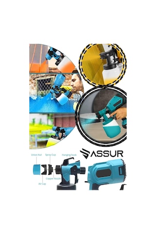 Assur Plus 21V Çift Akülü 300 MM Vernik Sprey Boya Püskürtme Makinesi - 2451