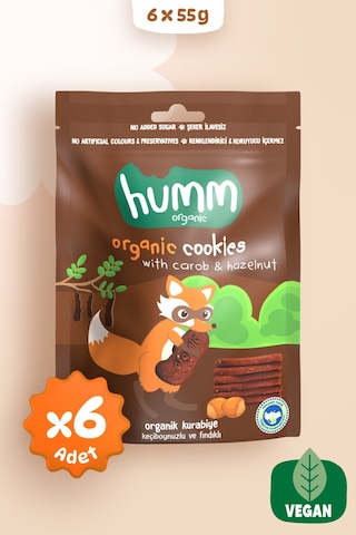 Humm Organik Keçiboynuzlu Fındıklı Vegan Kurabiye 6 x 55 G