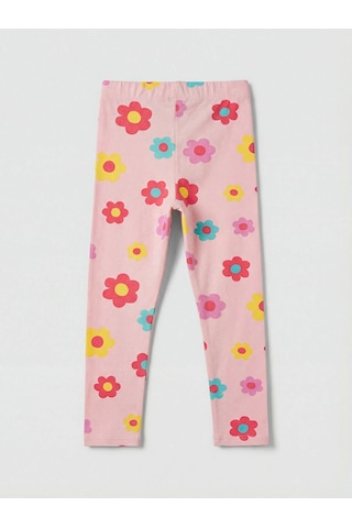 LC Waikiki Lcw Kids Pembe Çiçek Baskılı Kız Çocuk Tayt Pınk Prınted