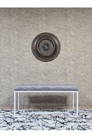 Zafir Beyaz Boyalı - L - Ayaklı 100 Cm X 38 Cm Oturak - Bench - Makyaj Taburesi - Makyaj Oturak Gri