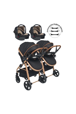 Baby Home 950 Ayrılıp Birleşebilen Travel Sistem İkiz Bebek Arabası