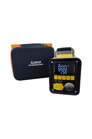 Auhma A8833 16.000 Mah 5'i 1 Arada Akü Takviyeli Şarjlı Hava Pompası Powerbank Dijital Fener & Üfleme Vakum