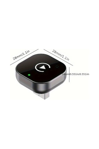 Honeybeeshop Siyah Mini Kablosuz Carplay Android Adaptörü 2si 1 Arada Şifreli Köpek Kablolu Kablosuz Tak Çalıştır Usb Usb-c Akıllı Araba Çözümü