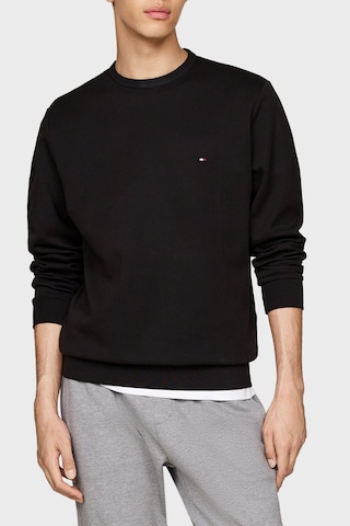 Tommy Hilfiger Erkek Klasik Logo Basic Sweatshirt Siyah