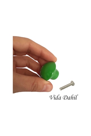 15 Adet Yeşil Mantar Düğme Kulp Çocuk Bebek Mobilya Çekmece Dolap Kapak Kulbu Metal Kulp Aksesuarları Vidalı
