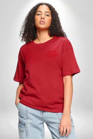 Pennywise Vs Georgie Korku Filmi Kırmızı Oversize Unisex Ön Ve Sırt Baskılı Tişört Kırmızı