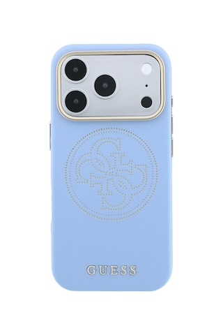 Apple iPhone 18 Pro Max Uyumlu Kılıf Guess Lisanslı M-safeli Pu Delikli 4g Ve Yazı Logolu Kapak Açık Mavi
