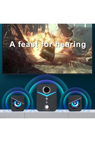 Artfulabode 3'ü 1 Arada Usb Hoparlör - Rgb Işıklı Ses Kontrollü Masaüstü Ses Sistemi