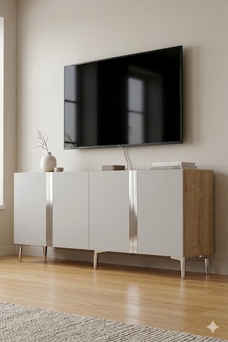 Ka1898dbs Anka Konsol Ve Tv Sehpası Safirmeşe-beyaz-silver 180cm