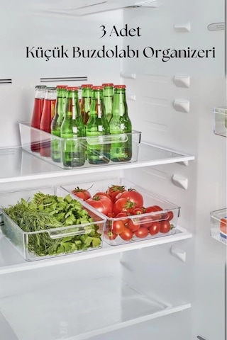 3 Lü Buzdolabı Organizeri & Buzdolabı Düzenleyici 3 Lt Çok Renkli