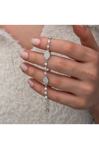 Artsmagazinmücevher Gümüş Zirkon Taşlı Mekik Kadın Bileklik