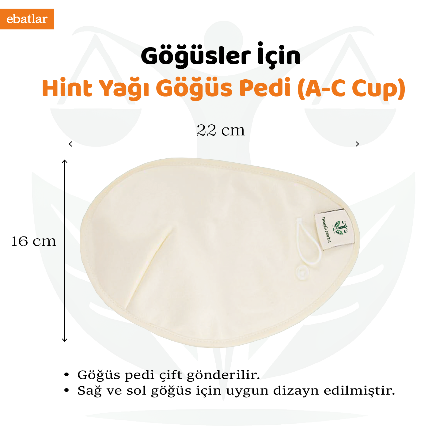 Göğüs Bölgesi İçin Hint Yağı Göğüs Pedi Small A-c Cup + 100 Ml Hint Yağı Hekzansız