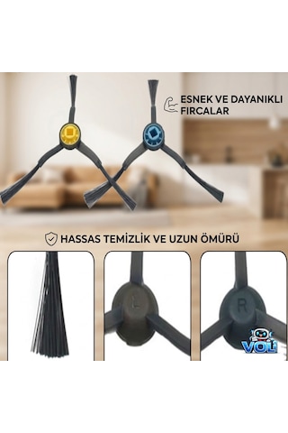 Fakir Rs 770, Midea M7 ,m8+ Ve Samsung Uyumlu Vr7700bm İçin Yan Fırça 2 Adet