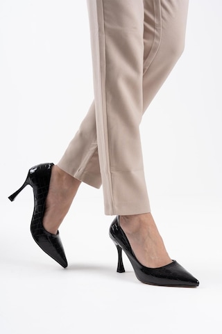 Harper Kadın Siyah Kroko Rugan Stiletto Siyah