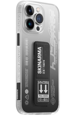 Apple Uyumlu iPhone 14 Pro Max Kılıf Skinarma Standlı Şeffaf Tasarımlı Taihi Kobai Kapak