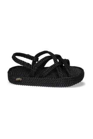 Nomadic Republic Bodrum Platform Kadın Halat Sandalet BOD.0020.P-R1534 Siyah