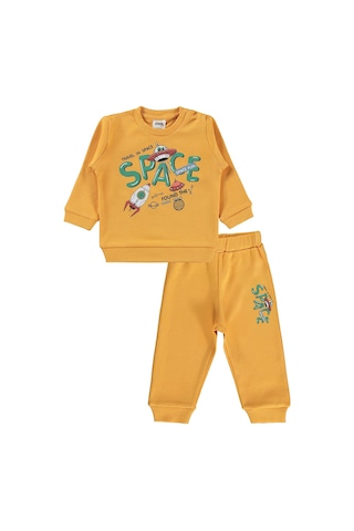 Civil Baby Space Baskılı 6-18 Ay Takım - Hardal