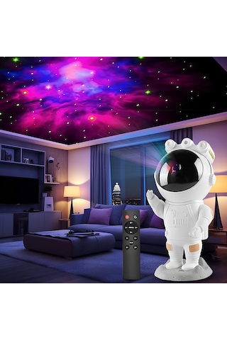 Castu Msz-003 Astronot Gece Lambası Astronot Projektör Gece Lambası Uzaktan Kumandalı Çok Renkli Nebula Gece Lambası Yıldızlı Gece Lambası Zamanlayıcılı Gece Projektörü Diğer