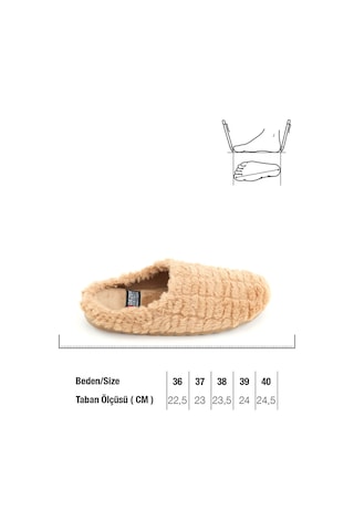 Gezer Kadın Kışlık Ev Bahçe Rahat Taban Gondol Terlik Gt1kzm.16070.00.m33.g09 Camel