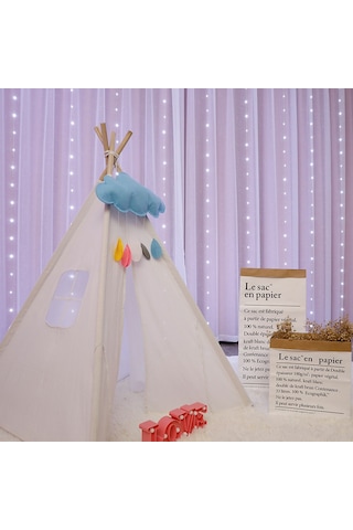 Hfambition Usb Kumandalı 3x3m Sarı Led Perde Lambası, 300led 8 Fonksiyonlu Noel Dekorasyon Işık Zinciri Diğer