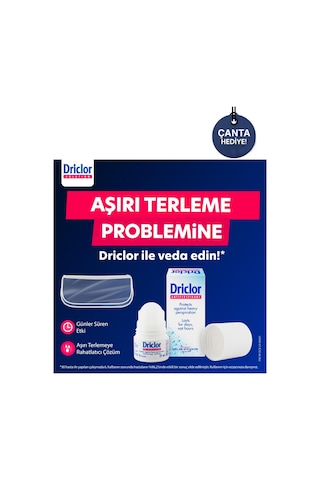 Driclor Aşırı Terleme Önleyici Antiperspirant Roll-on 20ml + Çanta Hediye