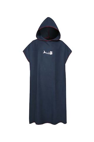 Yetişkinler İçin Sörf Panço Değişen Havlu Çabuk Kuruyan Bornoz Başlıklı Mikrofiber Plaj Battaniyesi Banyo Yüzme Havlusu Koyu Mavi Lacivert