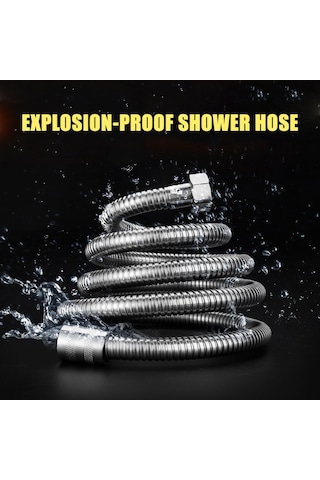 Geeksen G1/2 Duş Hortumu Paslanmaz Çelik Boru Esnek Ekstra Uzun Duş Hortumu Diğer