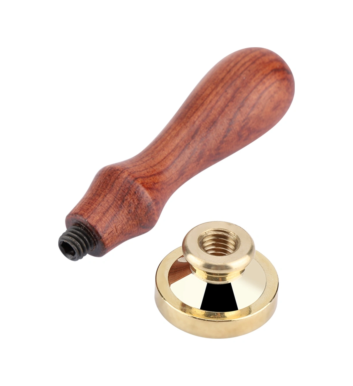 Mufunye Klasik Desenli Ahşap Saplı Mühür Mührü - Çelik Uçlu, Kolay Değiştirilebilir, Davetiye/zarf İçin Retro Stempel 012 Bitki Deseni