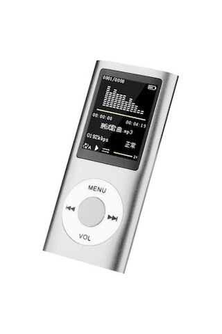 Springsun 32gb Metal Mp3/mp4 Çalar - 1.8" Lcd Ekran, Fm Radyo, Video/mp3 Çalma, Mikrofon, Portatif Müzik Oynatıcı Gümüş