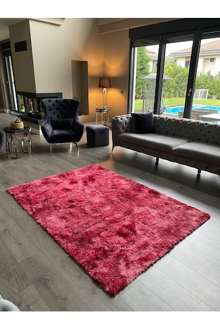 Batik Tavşan Fuşya Yumuşak Dokulu Peluş Halı Dikdörtgen