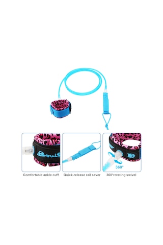 Kosona Yeşil 7mm Tpu Sörf Kordonu Düz Kordon - 6ft Uzunluk, 190g Ağırlık