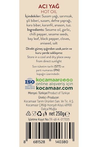 Kocamaar Çiftliği Acı Yağ 250 G
