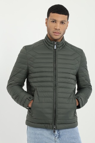 Dufy Erkek Slim Fit Kapüşonlu Haki Mont-25359