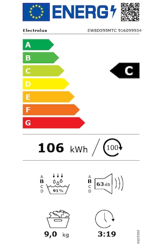 Electrolux EW8D595MTC 800 Serisi Ultracare 9 KG Inverter Wi-fi Kurutma Makinesi